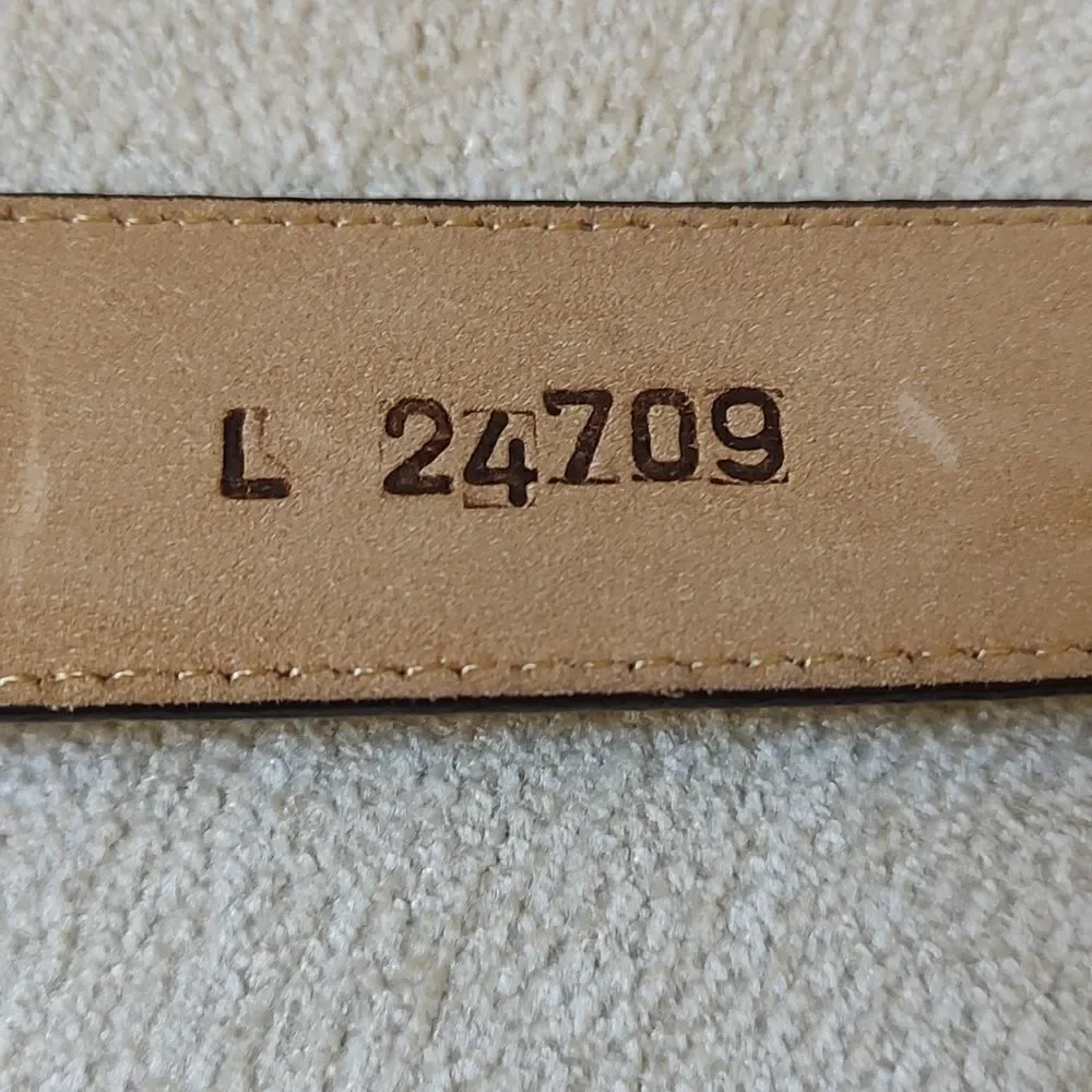 Brighton Croc Embossed Brown Leather Belt Silver Tone Buckle Size L
